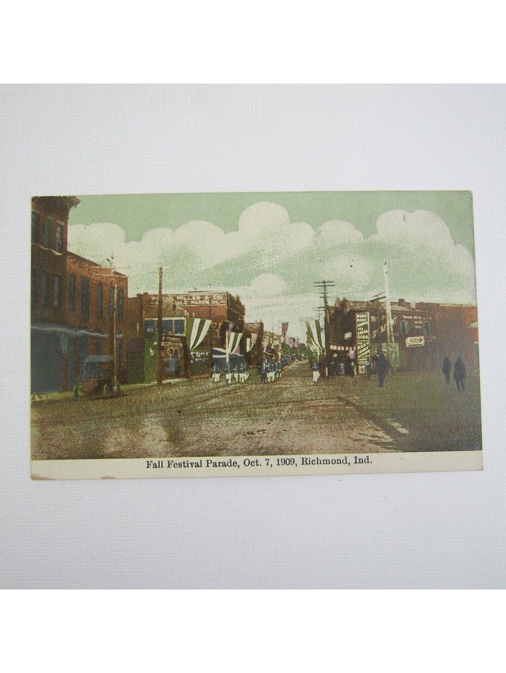 Antique Richmond Indiana Postcard Fall Festival Parade October 7, 1909 UNPOSTED